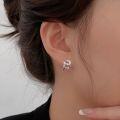 wholesale S925 Sterling Silver Minimalist Chain Stud Earrings Women Korean Dongdaemun New Small Design Earrings-0-2