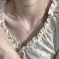 wholesale S925 Sterling Silver Sweet and Elegant Knot Bow Necklace with Irregular Design, Unique Fashion Choker Collarbone Chain-0-3