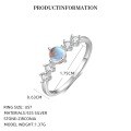 wholesale S925 Sterling Silver Cross-border Hot-sale Imitation Moonstone Ring For Women, Thin Band With Micro-set Zirconia, Minimalist Luxury-0-6