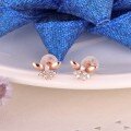 wholesale 18K rose gold earrings au750 set with diamond studs 14K yellow gold 9K white gold moissanite earrings women's jewelry-0-1