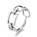 wholesale S925 sterling silver hollow-out square spliced ring Dongdaemun ins trend fashion personality high-end sense-0-4