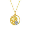 wholesale S925 silver Year of the Tiger pendant with 1-carat moissanite, Q-version cartoon zodiac necklace pendant-0-15
