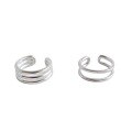 wholesale S925 Sterling Silver EA061-062 Korean Version Minimalist Line CHIC Style Double Layer Triple Layer Ear Cuffs-0-4