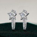 925 Sterling Silver Hip Hop American Moissanite Earrings D Color Unisex-0-4