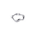 wholesale 925 Sterling Silver Ring with Natural Curved Lines, Irregular Wave Pattern, INS Smooth Surface, Open-Ended Stackable Silver Ring J9391-0-4