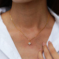 Sterling Silver 1ct Square Moissanite Pendant Necklace, Women's Minimalist Choker-0-1