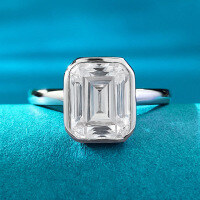 wholesale 925 Silver New 7*9 Rectangular Pyramid Cut High Carbon Diamond Ring Fashion Minimalist Ring Band Live Stream Drop Shipping-R884 White Diamond No. 5
