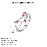 wholesale S925 Sterling Silver Zodiac Birthstone Ring for Women, New Fashion Minimalist Design-K2386_Capricorn_Mideo 7 925 silver