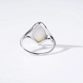 wholesale 925 Silver Plated with White Gold, Dunli Jewelry New White Shell Ring, Natural Stone, Simple and Elegant Women's Ring-0-1