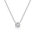 925 Silver 1ct Four-Prong Booger Pendant Necklace with Moissanite-0-3