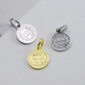 wholesale 925 Sterling Silver Plated with K Gold Queen Head Coin Pendant Vintage Necklace Crystal Bracelet Bead Charm Accessories-0-1