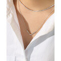 wholesale S925 Sterling Silver 382 Korean Version Ins Small and Minimalist V-Letter Necklace for Women, Elegant and Versatile Collarbone Chain-0-2