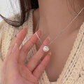 wholesale S925 sterling silver water drop natural freshwater pearl necklace for women, Korean lightweight luxury minimalist niche design collarbone chain-0-2