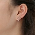 wholesale S925 Sterling Silver Korean-style INS Wind Three-Layer C-shaped Design Earrings for Women, Exquisite and Fashionable with a Sense of High-End-0-2