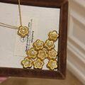 wholesale 925 Sterling Silver Textured Small Gold Flower Necklace Oriental Aesthetics New Chinese Style Minimalist Exquisite High-End Floral Collarbone Chain-0-4