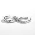 wholesale 925 Sterling Silver Couple Rings Korean Style Minimalist Design Unisex Matching Bands Adjustable Open Ring Wholesale-0-4