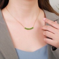 wholesale 925 silver gold-plated certificate-included luxury accessory Hetian jade smiling face pendant chain women's fashion commuting necklace-Silver Jasper Pendant Necklace>925 Silver