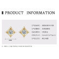 925 Sterling Silver Square Double Prong Single Stone D Color Moissanite Earrings-0-31