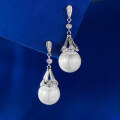 wholesale S925 Sterling Silver 12mm Pearl Earrings with Luxurious Micro-Set Inlay, Ins-Style Women's Earrings, Hot Seller in Live Streams-0-0