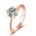 wholesale 9K/10K/14K/18K Rose Gold, White Gold, Yellow Gold 15 Carat Moissanite Six-Prong Ring Simple and Elegant Wedding Band-0-3