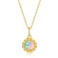 wholesale S925 Sterling Silver Gold Plated Opal Necklace with Korean Japanese Retro Style for Wholesale-0-10