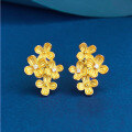 wholesale S925 Silver Zoffran Jewelry Style Luxurious Gold-Shimmer Floral Earrings with an Oriental Aesthetic and Atmosphere, Hot Selling on Live Streams-0-5