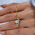 14K Gold Plated 925 Silver Moissanite Pendant Necklace for Women-0-2