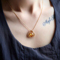 wholesale S925 Silver New Natural Flower Amber Bag Pendant Floral Fresh Necklace New Chinese Style Accessory-0-3