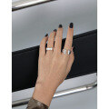 wholesale S925 Sterling Silver Crinkle Texture Ring Women's Ins Minimalist Style French Retro Irregular Grain Ring-0-2