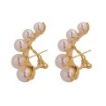 wholesale Metal material, Chao Xiaobai French-style unique pearl earrings for women, lightweight luxury, high-end sense, fashionable,, retro wind ear accessories trend-0-4