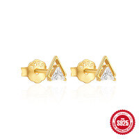 wholesale S925 Sterling Silver Irregular Trapezium Zircon Pearl Earrings, Amazon's Bestselling Versatile Fashion Earrings-Gold#3 925 Silver