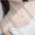 wholesale 925 Silver Necklace Women's Pendant Mermaid's Tear White Crystal Teardrop Collarbone Chain Silver Neck Chain D0067-1-0-1