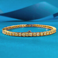wholesale 925 Silver New Yellow Full Diamond Tennis Bracelet, Classic Daily Fashion OL Live Stream Style-B167 Yellow Diamond Bracelet 18cm