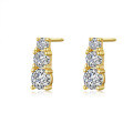 Sterling Silver Moissanite Earrings for Women, Luxury Classic Design, Cross-Border Wholesale-0-3