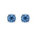 wholesale 925 Silver Blue-Green Four-Prong Stud Earrings for Men and Women, Couple's Fashion Earrings with High Carbon Diamond-0-4