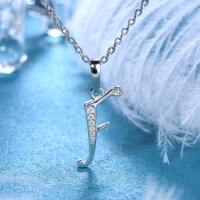 Metal Alloy Creative 26-Letter Simple Moissanite Necklace with Advanced Group Setting-Style F [Clearance Sale with Free Shipping]  925 Silver