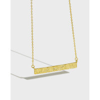 wholesale S925 Sterling Silver Korean Version Ins Foil Geometric Square Pendant Necklace for Women, Small and Exquisite, Versatile Collarbone Chain-Plain silver 925 silver