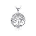 wholesale S925 Sterling Silver European and American Cross-Border Hollow Tree of Life Retro Pendant Fashion Silver Necklace for Women Wholesale from Manufacturers-0-4