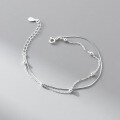 wholesale S925 Sterling Silver Fresh and Sweet Ins Style Niche Design Exquisite and Minimalist Double-Layer Light Bead Bracelet S7531-0-2