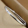 wholesale 999 Silver Retro Chinese Style Inspirational Push-Pull Bangle for Women, Pure Silver Literary Youth Student Bracelet-0-8