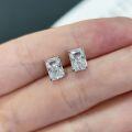 wholesale Platinum, 9K, 10K, 14K, 18K Gold Four-Prong 15 Carat Moissanite Stud Earrings with High-End Feel-0-1