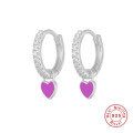 wholesale S925 Sterling Silver geometric heart earrings with crystals, cross-border bestseller, versatile ear cuff-0-13