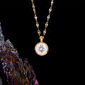 S925 Sterling Silver Fashionable Minimalist Moissanite Pendant Necklace-0-1