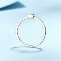 wholesale S925 Sterling Silver Moissanite Square Cut Moissanite Ring, Fashionable Commute Light Luxury Style, for Best Friend or Girlfriend-0-2