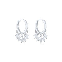 wholesale S925 Sterling Silver Star Tassel Ear Cuff, Exaggerated Ins Style, Minimalist Fashion Earrings-Platinum 925 silver