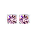wholesale Sterling Silver S925 Classic Four-Prong Bullhead Moissanite Stud Earrings, Simple and Versatile-0-8