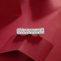 925 Sterling Silver Square Moissanite Seven Princess Exquisite Stack Ring-0-2