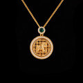 Sterling Silver Rotating Sunflower Compass Pendant with Sand Gold and Diamond Inlay-0-2