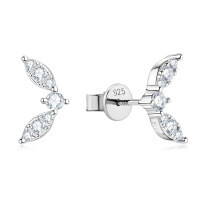 Sterling Silver Square Moissanite Stud Earrings for Women-N styles available [Clearance Sale with Free Shipping] White Gold  925 Silver
