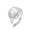 wholesale 925 Sterling Silver Freshwater Pearl Ring for Women, Autumn Winter Fashion Unique Niche Index Finger Adjustable Opening Cross-border Hand Jewelry-0-4